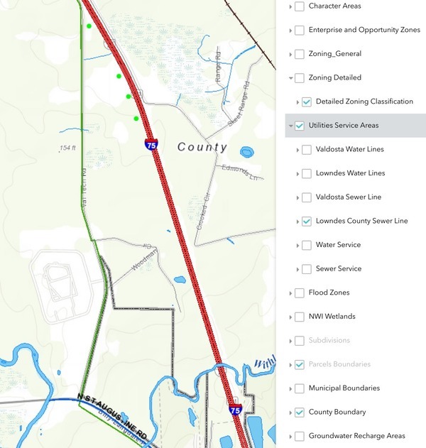 VALORGIS Lowndes County Sewer Line, Val Tech Road