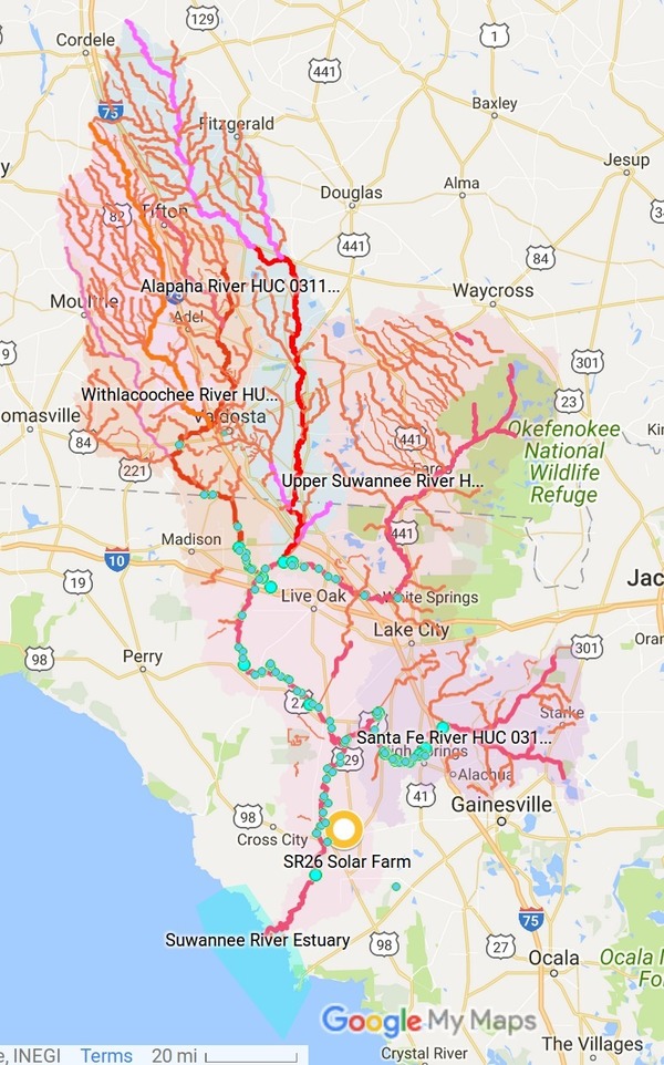SR26 Solar Farm, Trenton, Gilchrist County, Florida WWALS Watershed