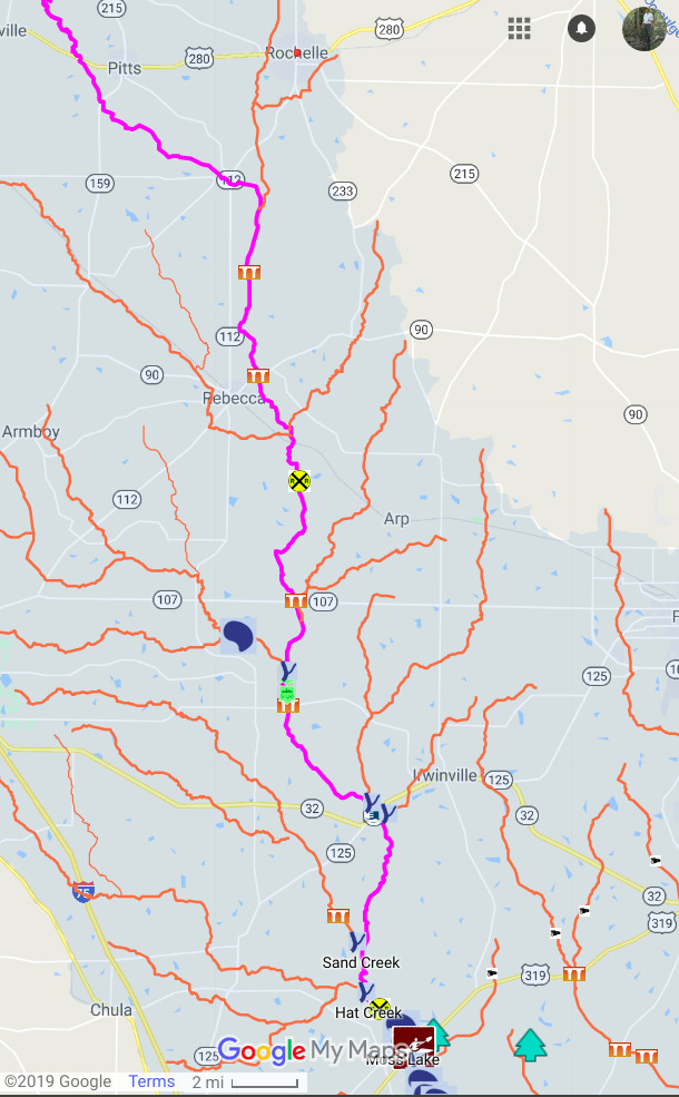 610×985 Map, Rochelle, GA, in Top of the Alapaha River Basin Rochelle