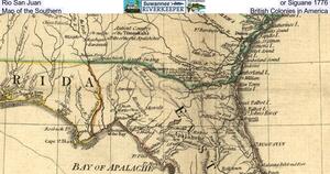 [Rio San Juan, or Seguane 1776, Map of the Southern British Colonies in America]