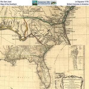 [Rio San Juan, or Seguane 1776, Map of the Southern British Colonies in America]