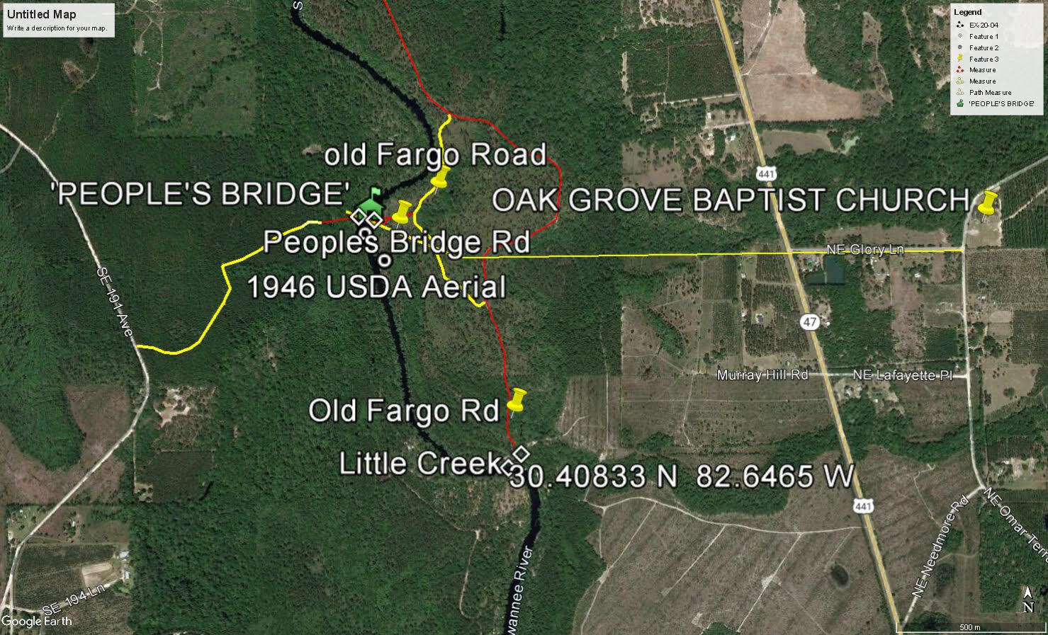 Map: Oak Grove Baptist Church and Glory Road --Ken Sulak