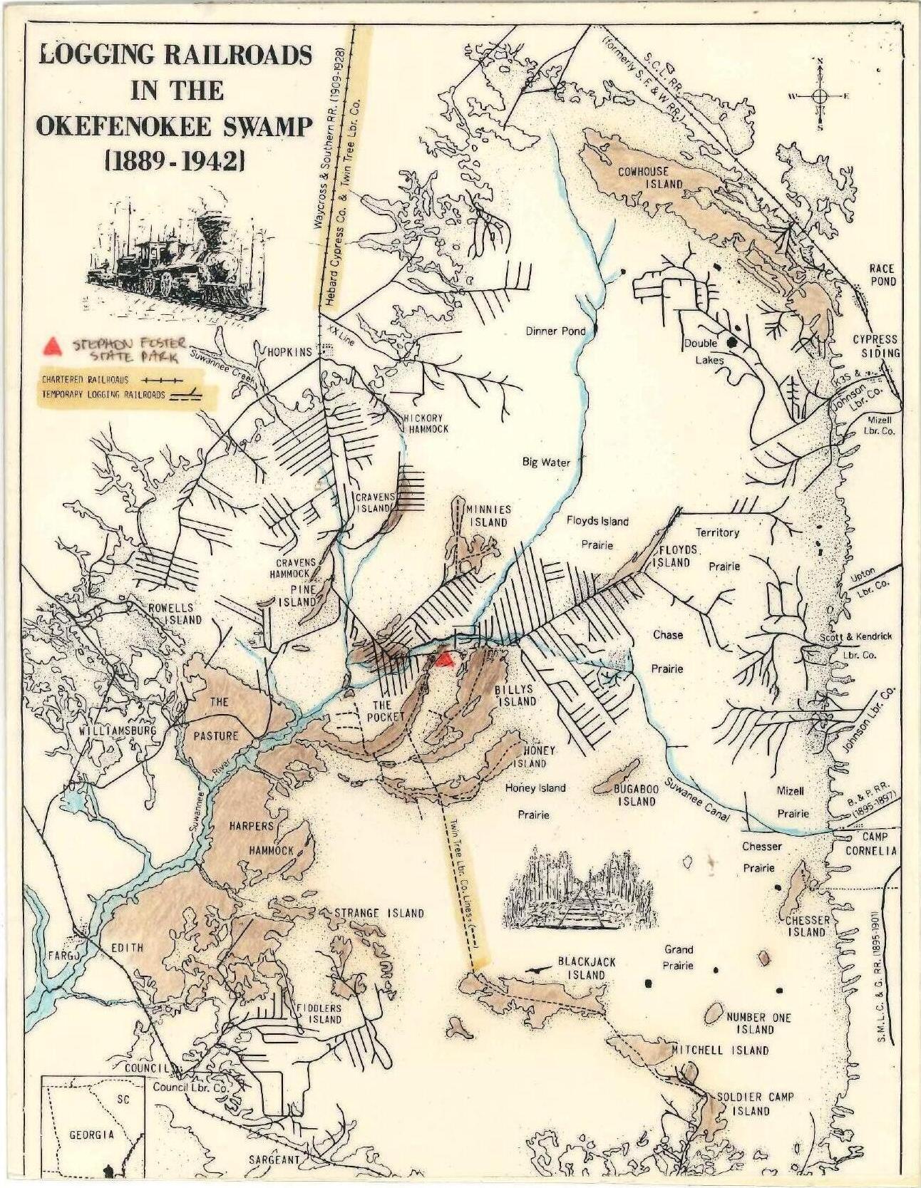 Logging Railroads in the Okefenokee Swamp 1889-1942