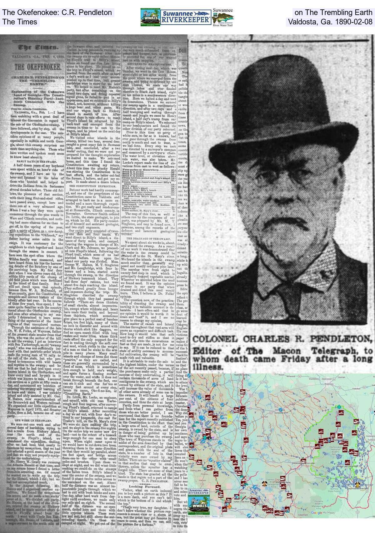 [The Okefenokee: C.R. Pendleton on The Trembling Earth, The Times, Valdosta, Ga. 1890-02-08]