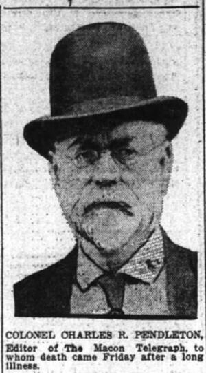 [Charles R. Pendleton, obituary, Atlanta Constitution, 1914-01-17]