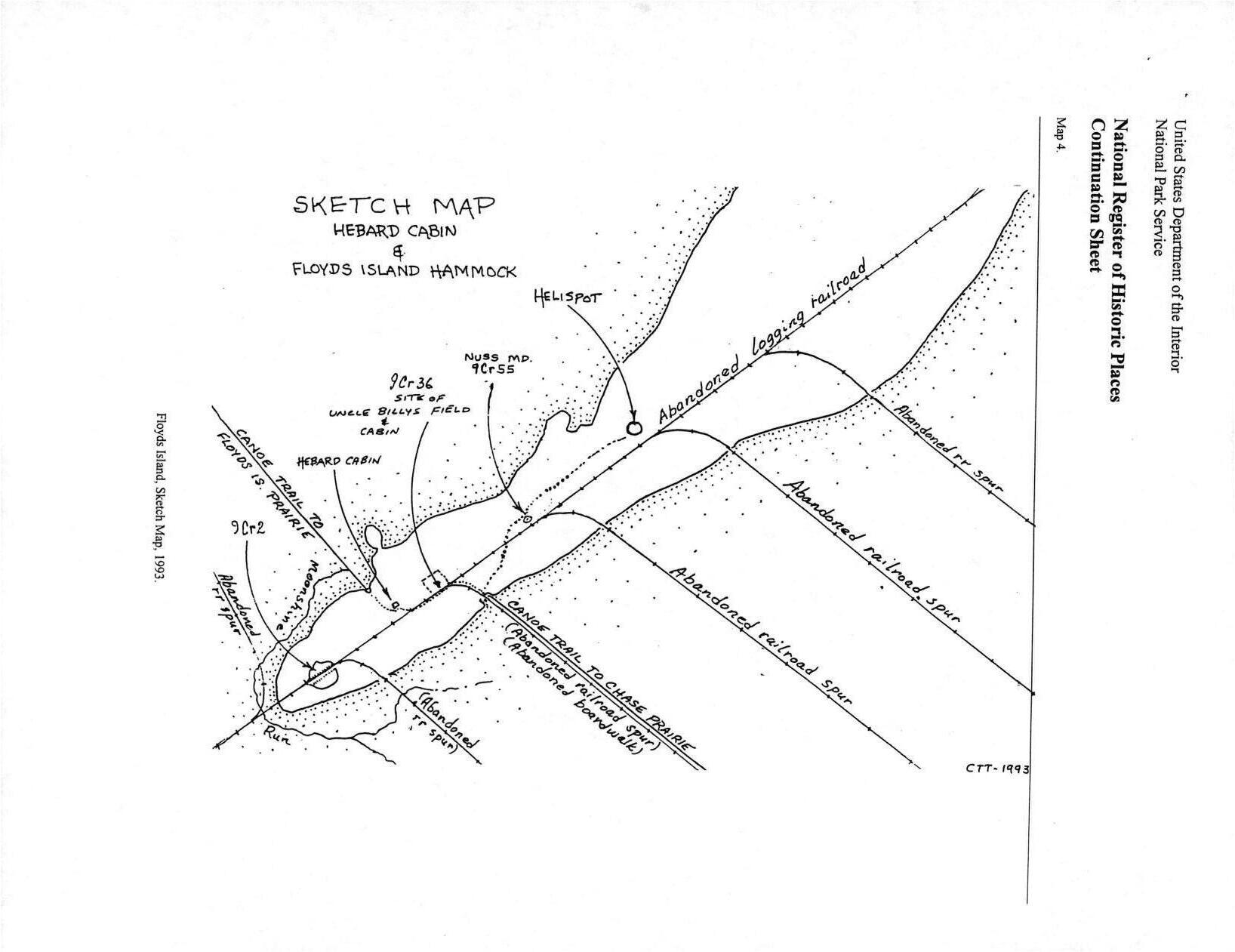 Map 4: Floyds Island, Sketch Map, 1993.