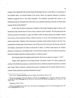 [In July 1929, the House Conservation Committee in the Georgia Legislature began to discuss a bill introduced by Rep. Bonnell Stone of Union County, chairman of the Committee. The bill proposed that the Federal government be permitted to acquire the Hebard Lumber Company property and establish national forest reserves, forest experiment stations, wildlife sanctuaries, or for any other development purposes best suited on these lands.]