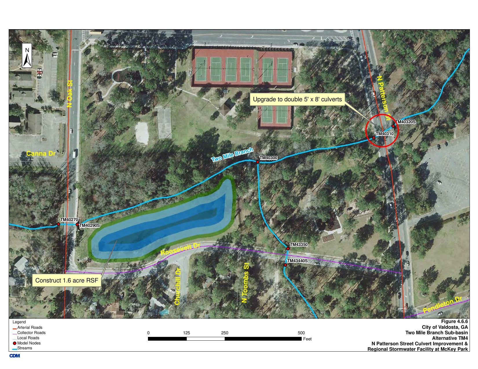 Figure 4.6.6 Construct 1.6 acre RSF above Oak Street