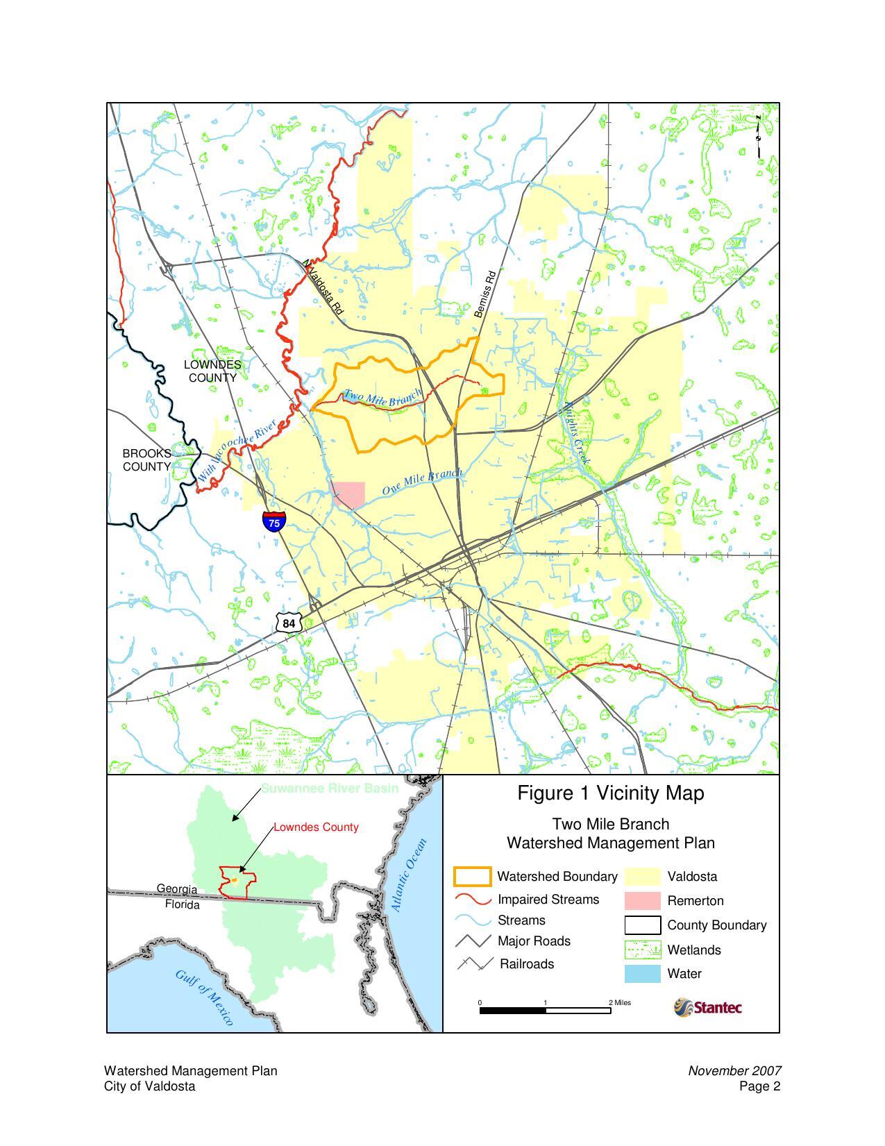 Figure 1 Vicinity Map Two Mile Branch Watershed Management Plan