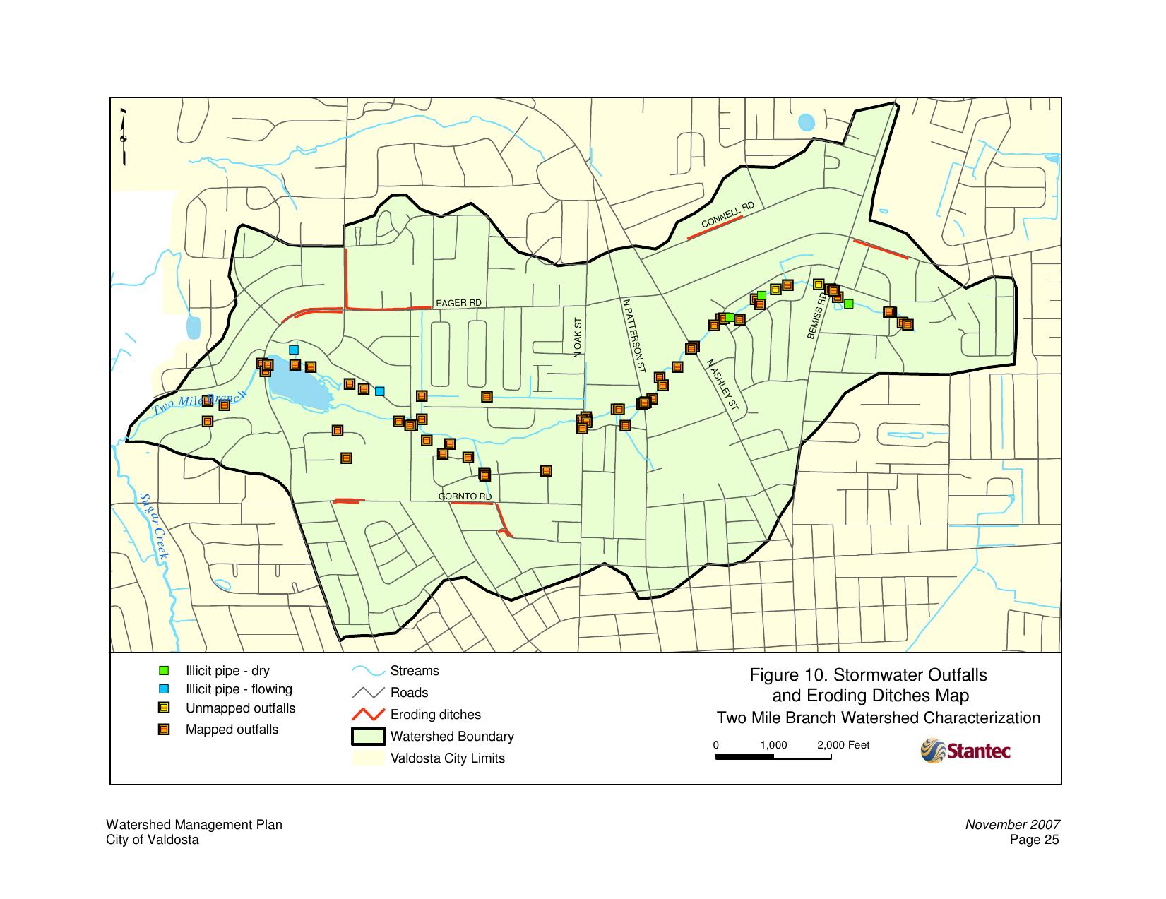 Figure 10: Stormwater Outfalls and Eroding Ditches Map