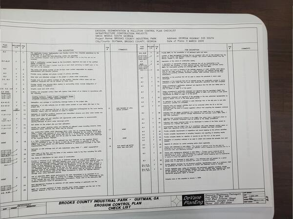 [Erosion Control Plan Check List]