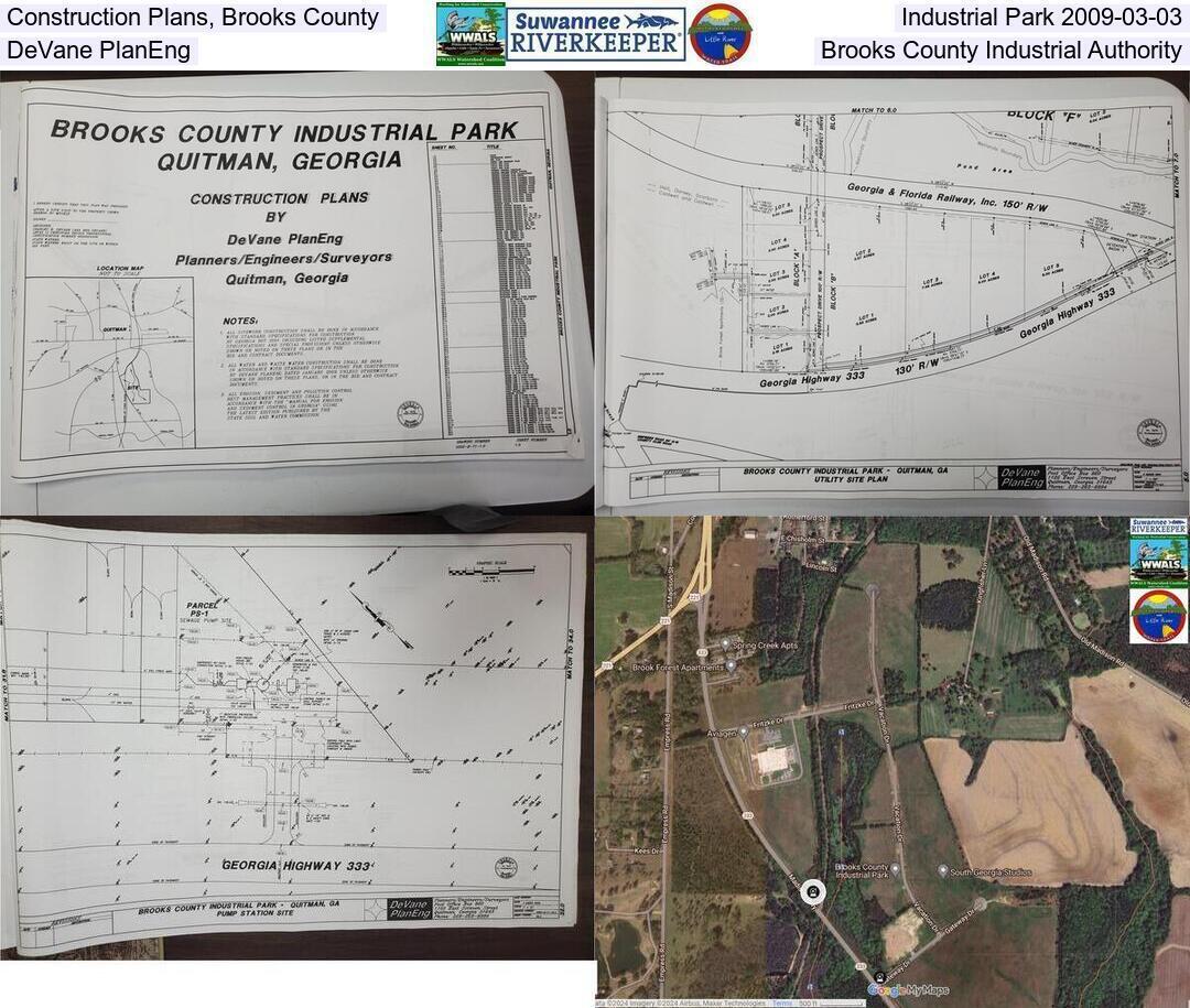 Construction Plans, Brooks County Industrial Park 2009-03-03, DeVane PlanEng, Brooks County Industrial Authority