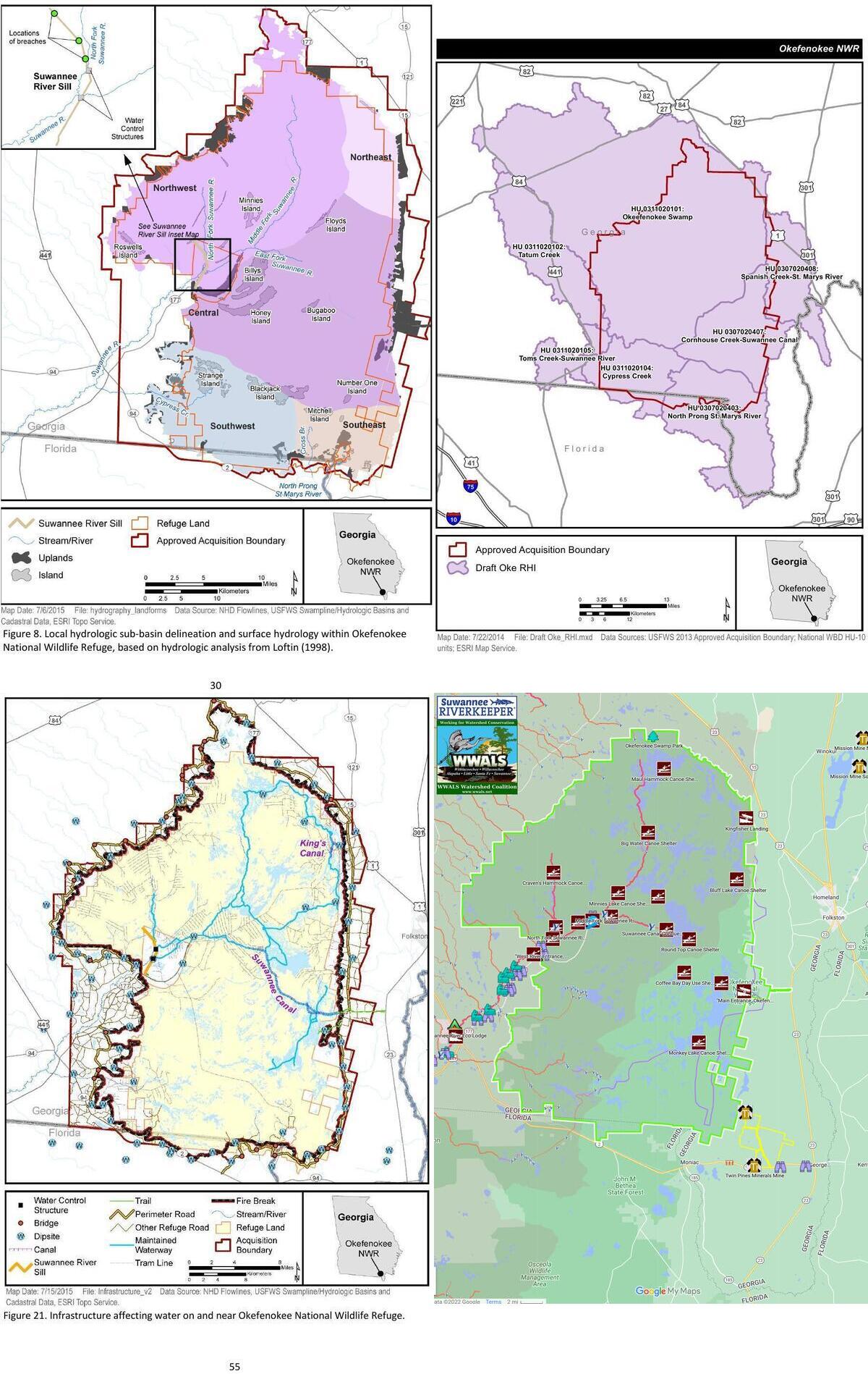 Basins and HUC10s, Okefenokee Swamp