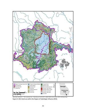 [Figure 9. 2011 land use within the Region of Hydrologic Influence (RHI).]