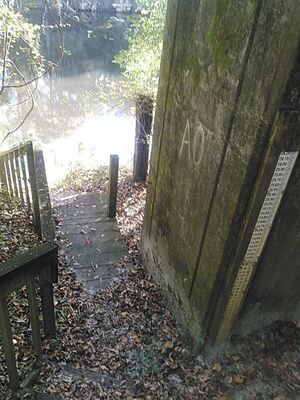 [Pinetta Gage steps and old-style measure 30.5957374, -83.2598038]