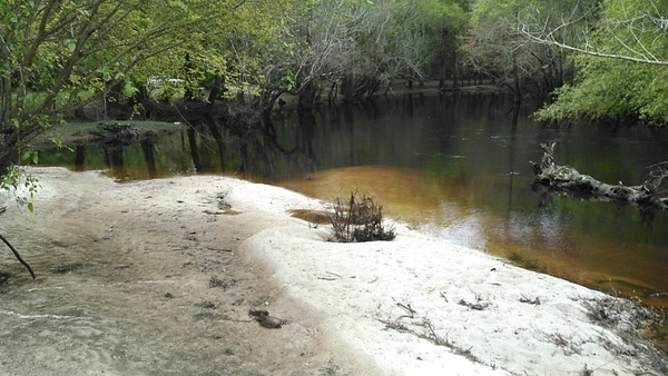 Withlacoochee River sand bar at boat ramp 30.8876972, -83.3238907