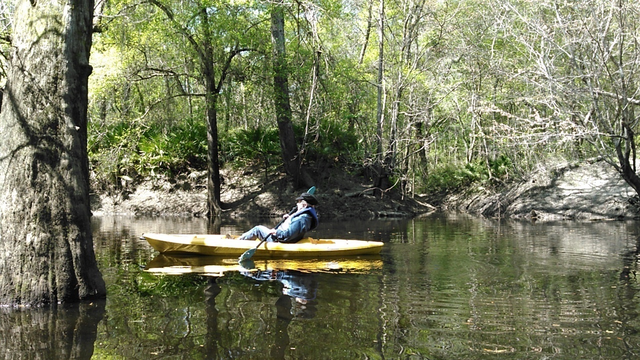 Betty paddling below end of River Chase Drive 30.9060707, -83.3113861