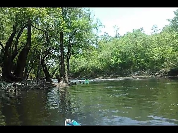 Gretchen shoots the rapids at Cow Shoals