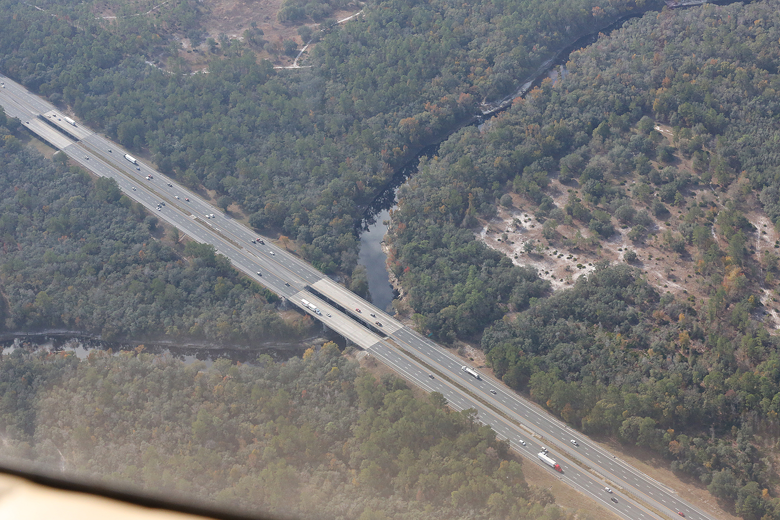 I-75 Suwannee River bridge, 30.349067, -82.833024