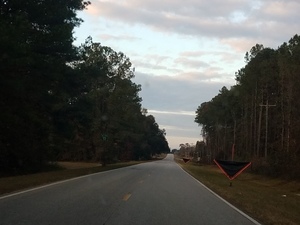 [Sabal Trail road work signs, Rocky Ford Rd n. of Ousley Rd. 30.7185802, -83.3842823]