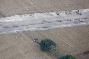 [Hay bales and more red Sabal Trail pipe, 30.411085, -83.169625]