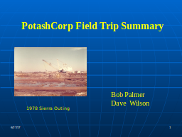 PotashCorp Field Trip Summary