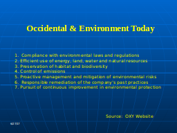 Occidental & Environment Today