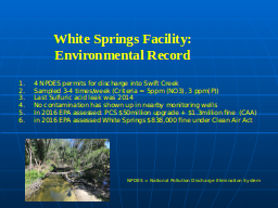 White Springs Facility:  Environmental Record 