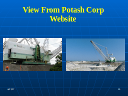 View From Potash Corp Website