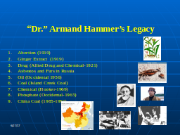 “Dr.” Armand Hammer’s Legacy 