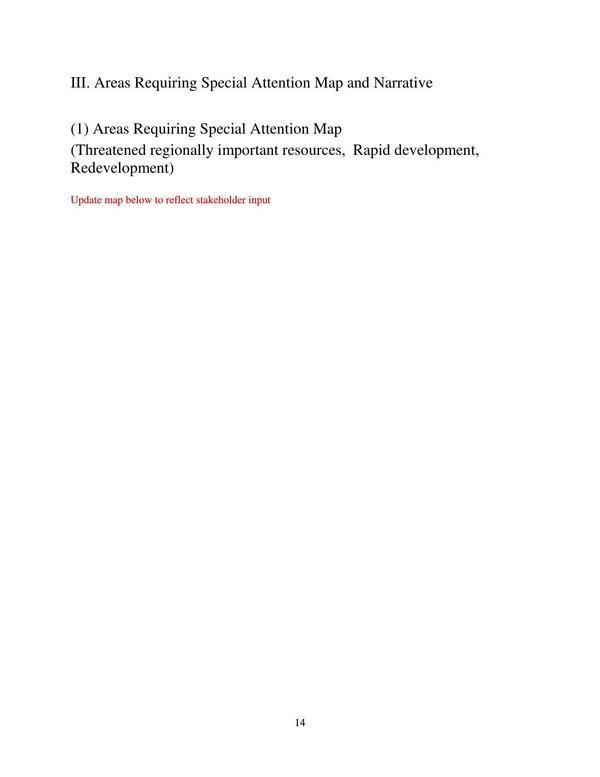 Page 14: Areas Requiring Special Attention Map