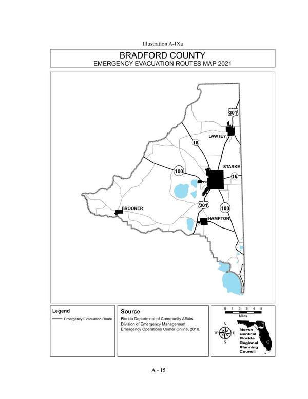 Illustration A-IXa EMERGENCY EVACUATION ROUTES MAP 2021