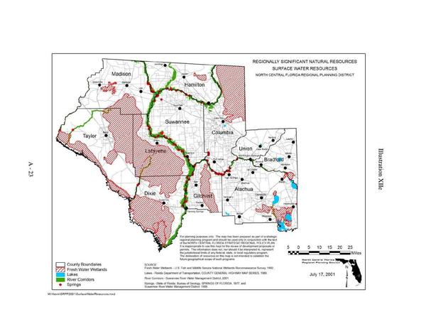 Illustration XIIc Surface Water Resources, Regionally Significant Natural Resources