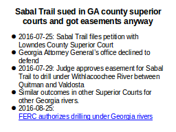 Sabal Trail sued in GA county superior courts and got easements anyway