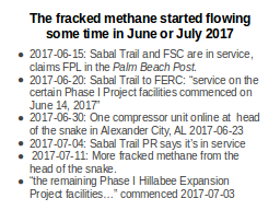 The fracked methane started flowing some time in...