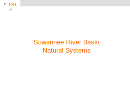 Suwannee River Basin
Natural Systems