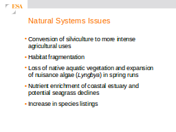 Natural Systems Issues