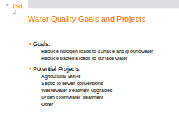 Water Quality Goals and Projects