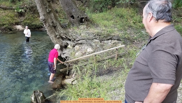 Gretchen and a landowner, 2017-10-14, 15:40:18, 30.6410820, -83.3367979 --jsq for WWALS