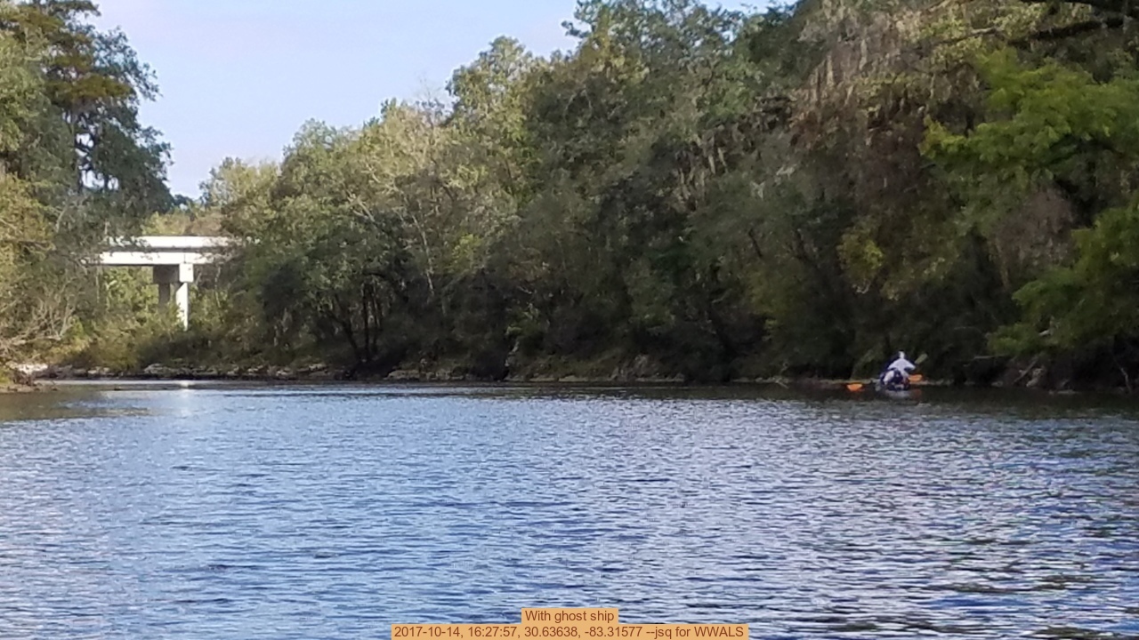 With ghost ship, 2017-10-14, 16:27:57, 30.63638, -83.31577 --jsq for WWALS