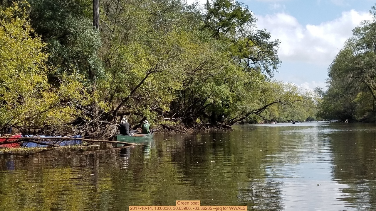 Green boat, 2017-10-14, 13:08:30, 30.63966, -83.36285 --jsq for WWALS