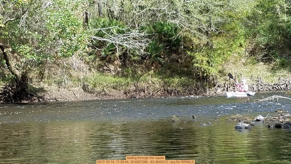 Sailing through the rapids, 2017-10-14, 11:38:44, 30.6557289, -83.3645212 --jsq for WWALS