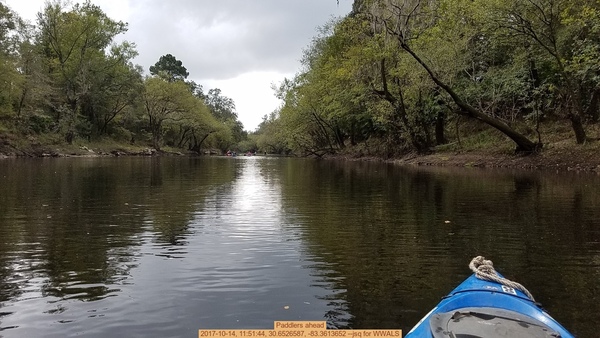 Paddlers ahead, 2017-10-14, 11:51:44, 30.6526587, -83.3613652 --jsq for WWALS