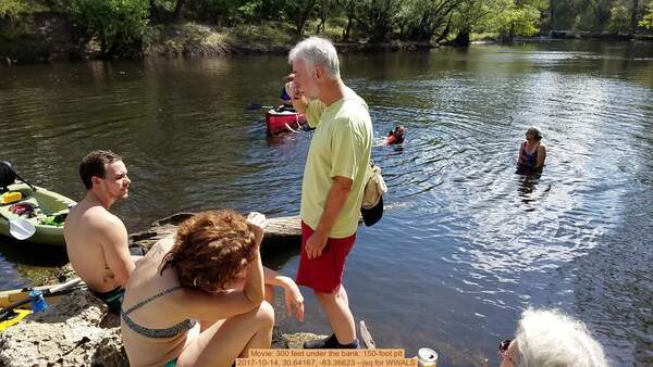 Movie: 300 feet under the bank: 150-foot pit, 2017-10-14, 30.64167, -83.36623 --jsq for WWALS