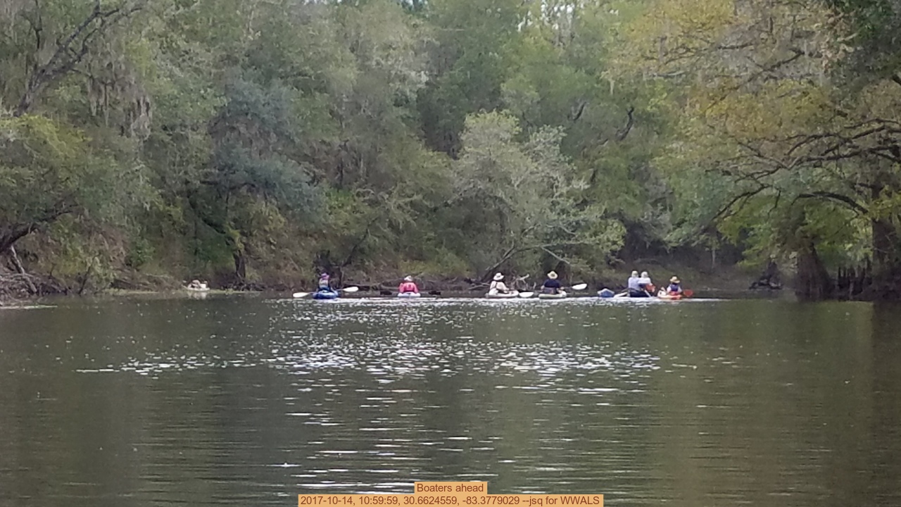 Boaters ahead, 2017-10-14, 10:59:59, 30.6624559, -83.3779029 --jsq for WWALS