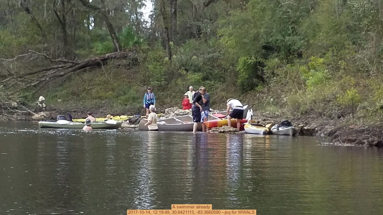 A swimmer already, 2017-10-14, 12:19:49, 30.6421113, -83.3660590 --jsq for WWALS