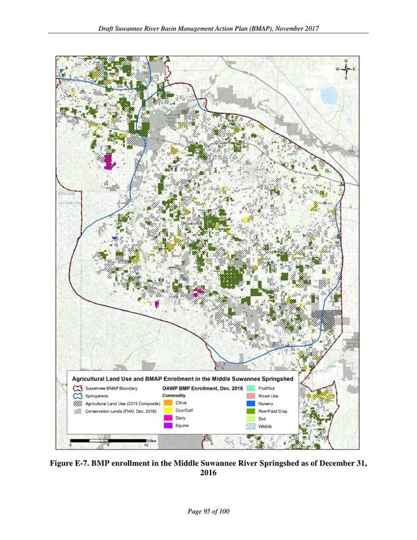 Figure E-7. Middle Suwannee River Springshed as of December 31, 2016