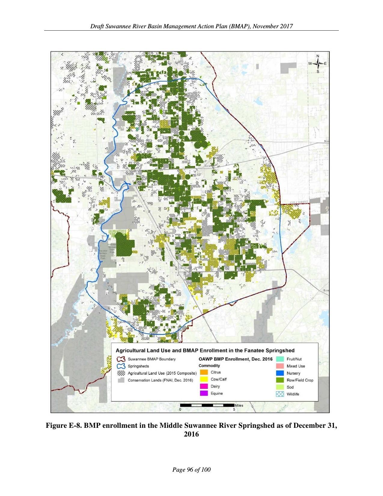 Figure E-8. Middle Suwannee River Springshed as of December 31, 2016