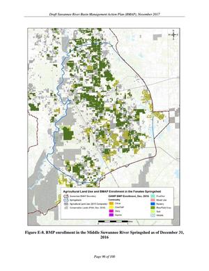 [Figure E-8. Middle Suwannee River Springshed as of December 31, 2016]