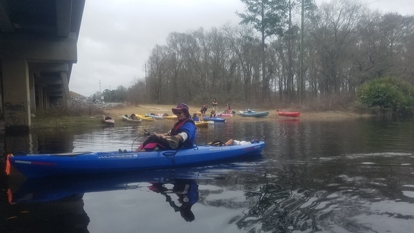 Cathy Smith heading upstream, 10:32:46, 31.01377, -83.30178